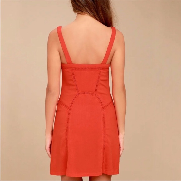 FREE PEOPLE INTIMATELY BEYOND ME DRESS IN BRICK RED  NWOT - Picture 6 of 15